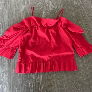 H&M Off Shoulder Ruffle Cotton blend Blouse